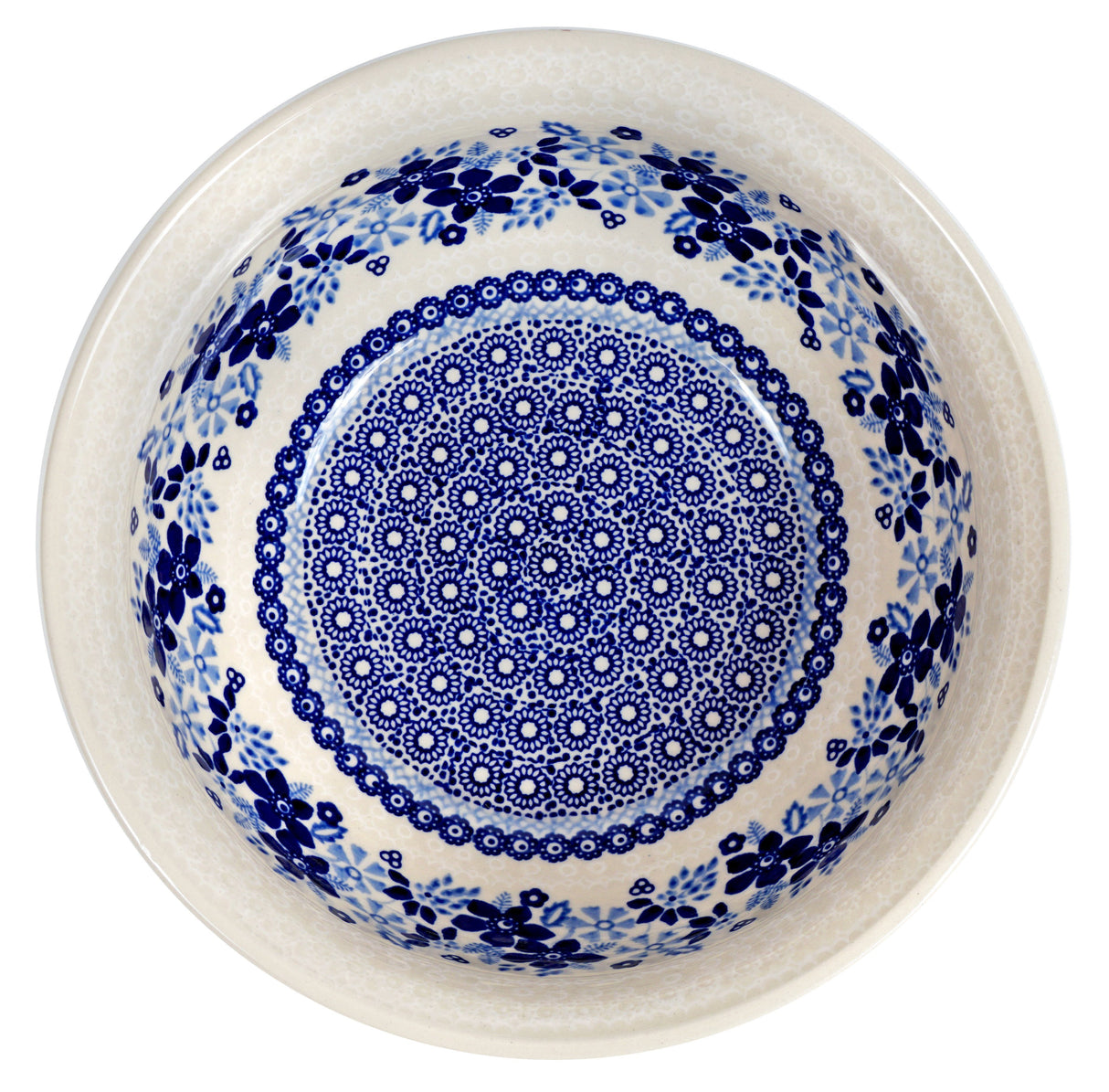 Bowl, Round, 9" Bowl in "Duet in Blue & White" by Manufaktura | M086S-SB04
