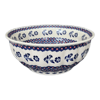 A picture of a Polish Pottery 9" Bowl (Swedish Flower) | M086T-KLK as shown at PolishPotteryOutlet.com/products/9-bowl-klk-m086t-klk