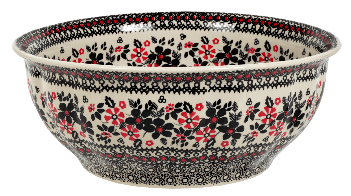 Bowl, Round, 11" in "Duet in Black & Red" by Manufaktura | M087S-DPCC