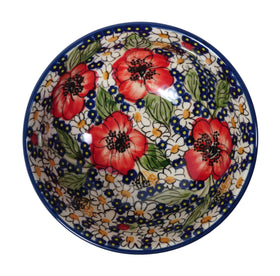 Polish Pottery 6" Bowl (Poppies & Posies) | M089S-IM02 Additional Image at PolishPotteryOutlet.com