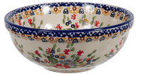 A picture of a Polish Pottery 6" Bowl (Poppy Persuasion) | M089S-P265 as shown at PolishPotteryOutlet.com/products/6-bowls-poppy-persuasion