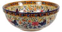 A picture of a Polish Pottery 6" Bowl (Butterfly Bliss) | M089S-WK73 as shown at PolishPotteryOutlet.com/products/6-bowls-butterfly-bliss