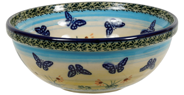 Bowl, Round, 6" in "Butterflies in Flight" by Manufaktura | M089S-WKM