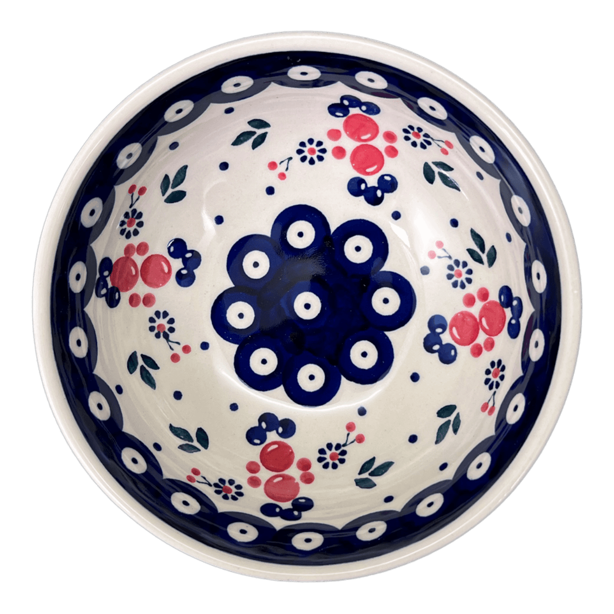 Bowl, Round, 6" in "Berry Dot" by Manufaktura | M089T-BL04