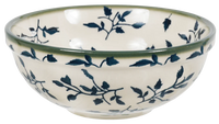 A picture of a Polish Pottery 6" Bowl (Green Spray) | M089T-LISZ as shown at PolishPotteryOutlet.com/products/6-bowls-green-spray