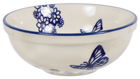 A picture of a Polish Pottery 6" Bowl (Butterfly Garden) | M089T-MOT1 as shown at PolishPotteryOutlet.com/products/6-bowls-butterfly-garden
