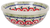 A picture of a Polish Pottery 6" Bowl (Woven Reds) | M089T-P181 as shown at PolishPotteryOutlet.com/products/6-bowls-woven-reds
