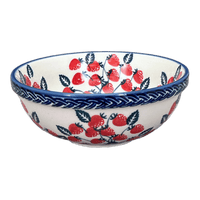A picture of a Polish Pottery 6" Bowl (Fresh Strawberries) | M089U-AS70 as shown at PolishPotteryOutlet.com/products/6-bowl-fresh-strawberries-m089u-as70