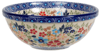 A picture of a Polish Pottery 6.75" Bowl (Festive Flowers) | M090S-IZ16 as shown at PolishPotteryOutlet.com/products/copy-of-6-75-bowls-festive-flowers