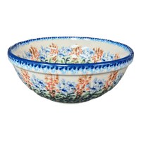 A picture of a Polish Pottery 6.75" Bowl (Pastel Garden) | M090S-JZ38 as shown at PolishPotteryOutlet.com/products/6-75-bowl-pastel-garden-m090s-jz38