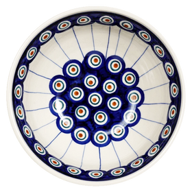 Polish Pottery 6.75" Bowl (Peacock in Line) | M090T-54A Additional Image at PolishPotteryOutlet.com