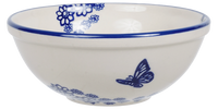 A picture of a Polish Pottery 6.75" Bowl (Butterfly Garden) | M090T-MOT1 as shown at PolishPotteryOutlet.com/products/675-bowls-butterfly-garden