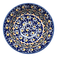 A picture of a Polish Pottery 6.75" Bowl (Kaleidoscope) | M090U-ASR as shown at PolishPotteryOutlet.com/products/6-75-bowl-kaleidoscope-m090u-asr