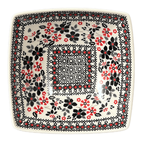 Polish Pottery Medium Nut Dish (Duet in Black & Red) | M113S-DPCC Additional Image at PolishPotteryOutlet.com