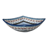 A picture of a Polish Pottery Medium Nut Dish (Lilac Fields) | M113S-WK75 as shown at PolishPotteryOutlet.com/products/medium-nut-dish-lilac-fields-m113s-wk75