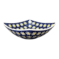 A picture of a Polish Pottery Medium Nut Dish (Mornin' Daisy) | M113T-AM as shown at PolishPotteryOutlet.com/products/medium-nut-dish-mornin-daisy-m113t-am