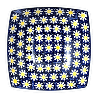A picture of a Polish Pottery Medium Nut Dish (Mornin' Daisy) | M113T-AM as shown at PolishPotteryOutlet.com/products/medium-nut-dish-mornin-daisy-m113t-am