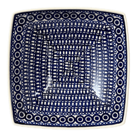 A picture of a Polish Pottery Large Nut Dish (Gothic) | M121T-13 as shown at PolishPotteryOutlet.com/products/large-nut-dish-gothic-m121t-13