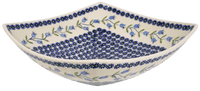 A picture of a Polish Pottery Large Nut Dish (Lily of the Valley) | M121T-ASD as shown at PolishPotteryOutlet.com/products/large-nut-dish-lily-of-the-valley-m121t-asd