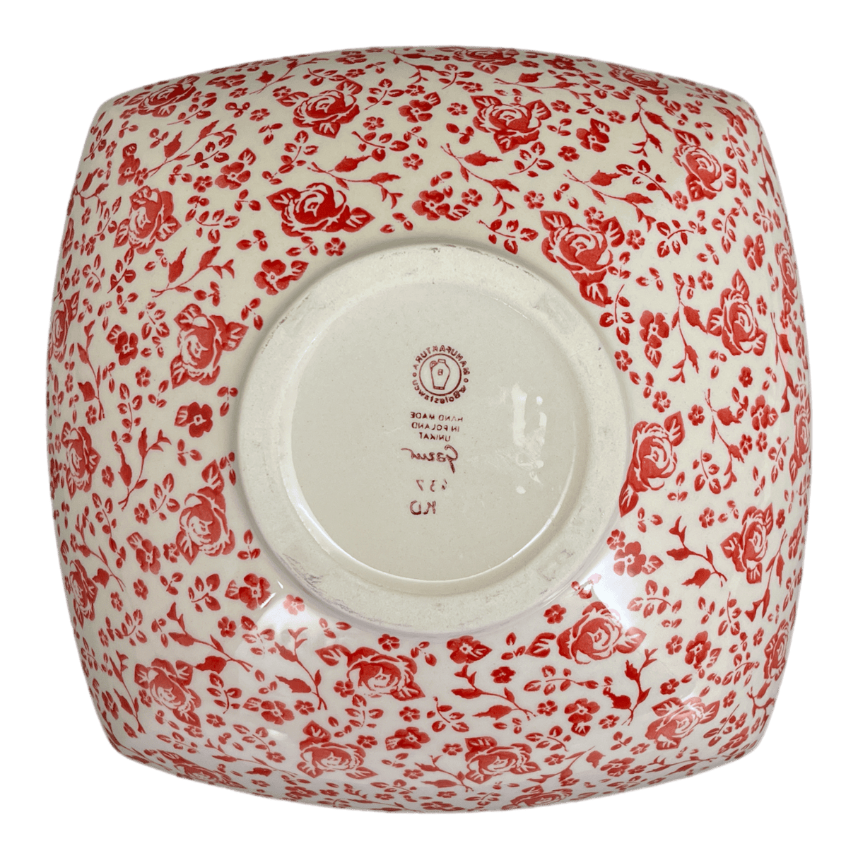 Bowl, Square, Nut, Large, 10.5" in "Rose - Floribunda" by Manufaktura | M121U-GZ32