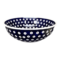 A picture of a Polish Pottery 8.5" Bowl (Dot to Dot) | M135T-70A as shown at PolishPotteryOutlet.com/products/8-5-bowl-dot-to-dot-m135t-70a