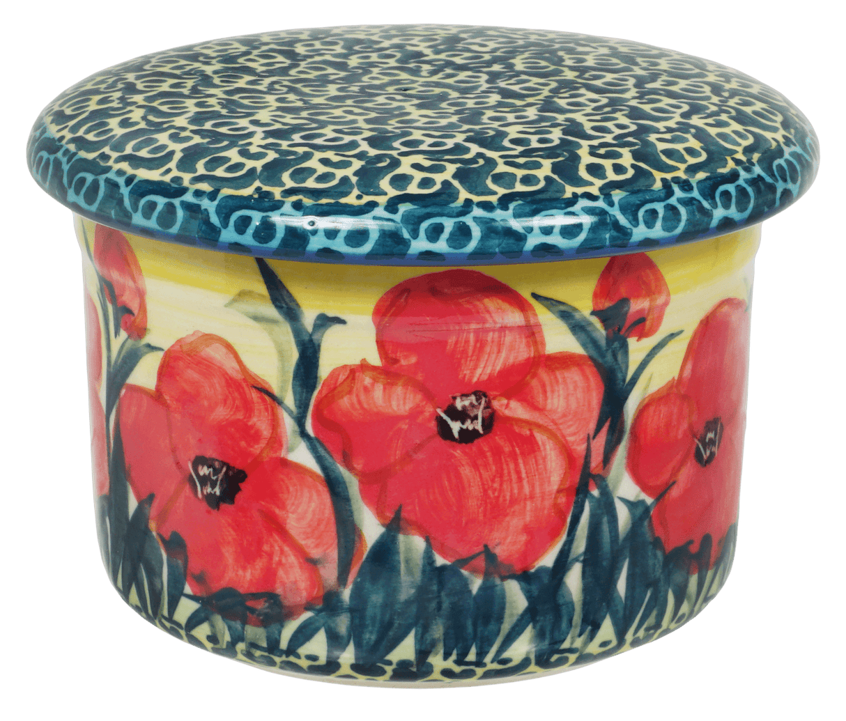 Butter Crock, 4.5" in "Poppies in Bloom" by Manufaktura | M136S-JZ34
