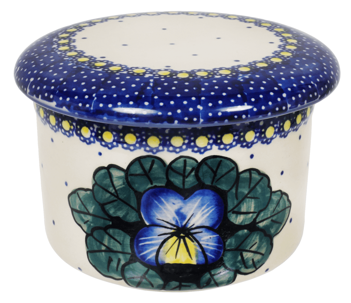 Butter Crock, 4.5" in "Pansies" by Manufaktura | M136S-JZB
