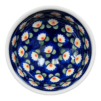 A picture of a Polish Pottery Dipping Bowl (Tulip Azul) | M153T-LW as shown at PolishPotteryOutlet.com/products/dipping-bowl-tulip-azul-m153t-lw