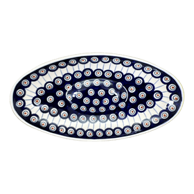 Polish Pottery Small Oblong Serving Bowl (Peacock in Line) | M167T-54A Additional Image at PolishPotteryOutlet.com