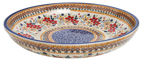 Polish Pottery 11.75" Shallow Salad Bowl (Ruby Duet) | M173S-DPLC Additional Image at PolishPotteryOutlet.com