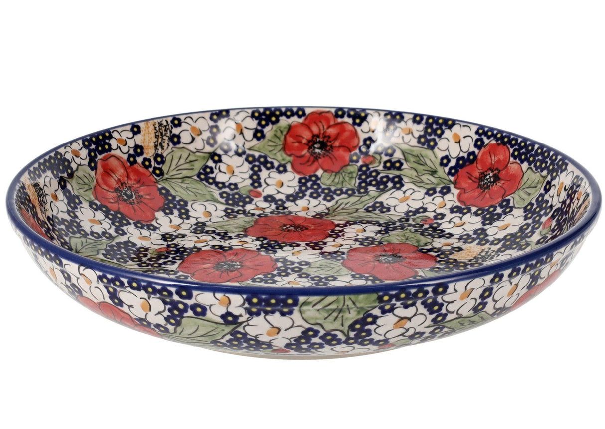 Bowl, Round, Shallow, Salad, 11.75" in "Poppies & Posies" by Manufaktura | M173S-IM02