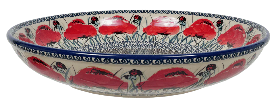 Bowl, Round, Shallow, Salad, 11.75" in "Poppy Paradise" by Manufaktura | M173S-PD01