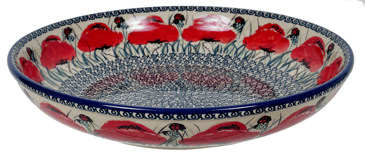 Bowl, Round, Shallow, Salad, 11.75" in "Poppy Paradise" by Manufaktura | M173S-PD01