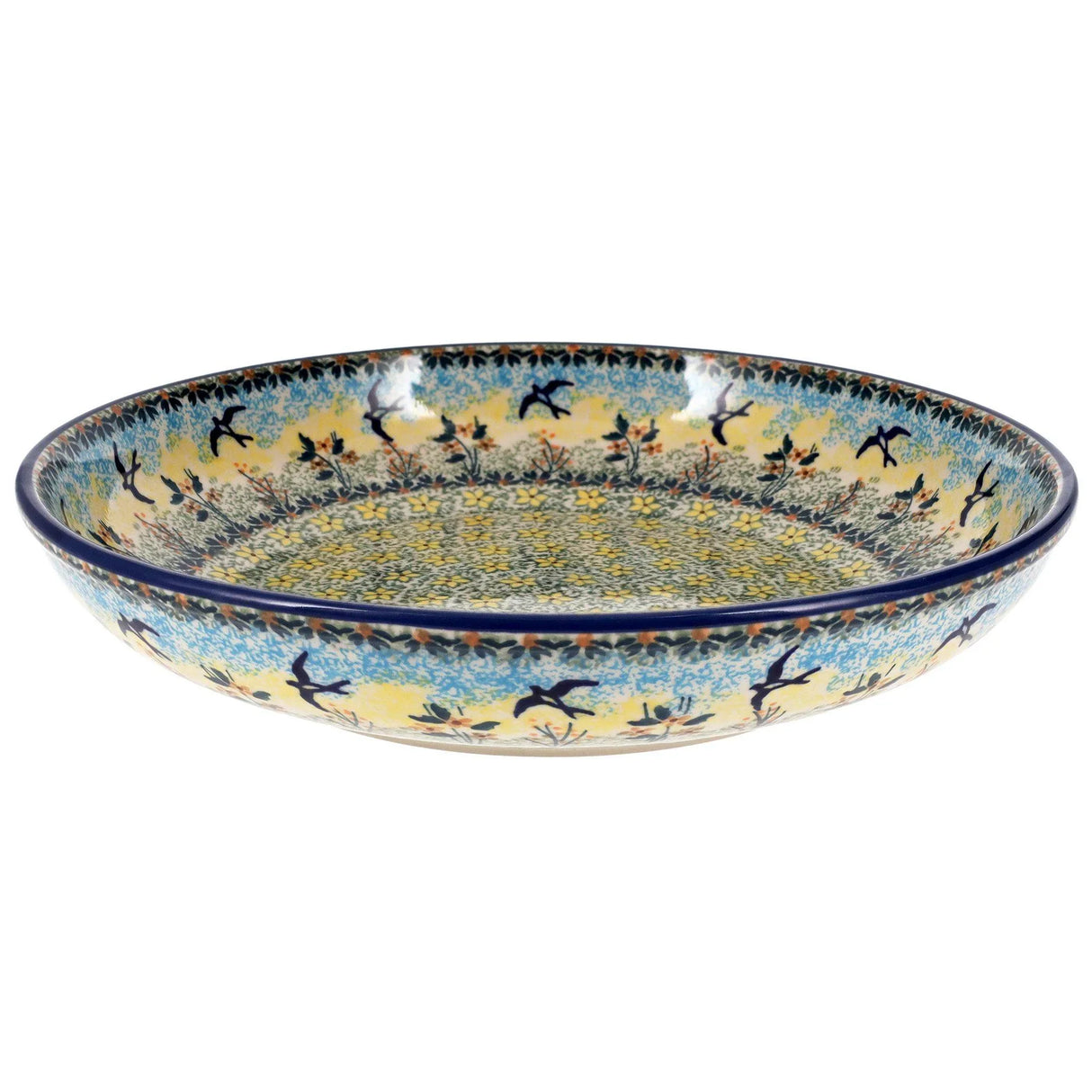 Bowl, Round, Shallow, Salad, 11.75" in "Soaring Swallows" by Manufaktura | M173S-WK57
