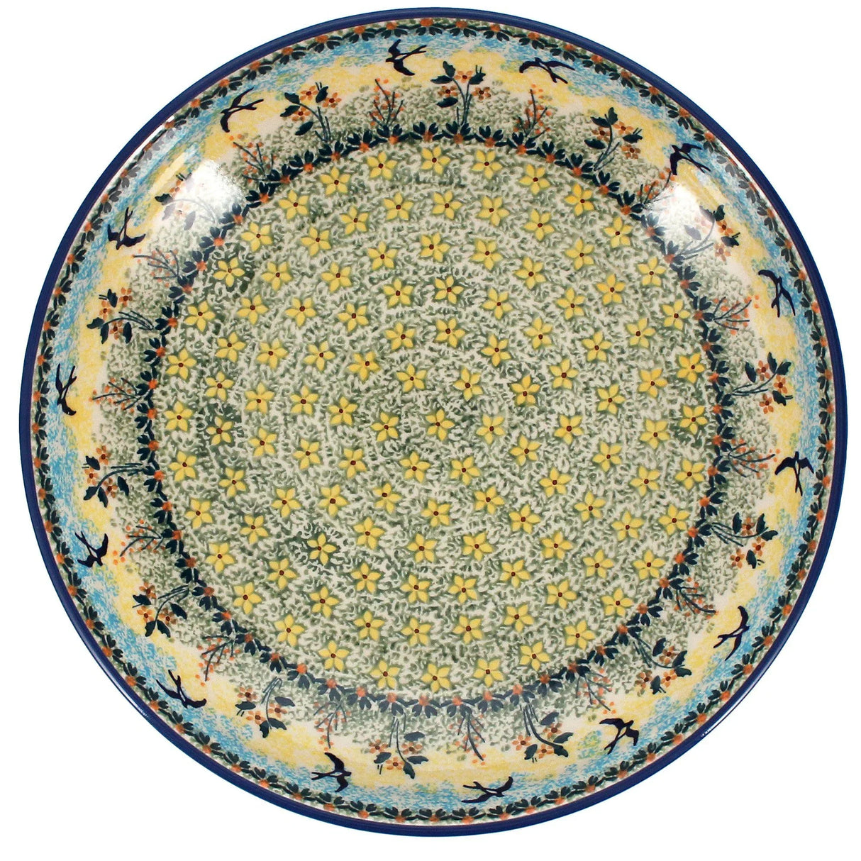 Bowl, Round, Shallow, Salad, 11.75" in "Soaring Swallows" by Manufaktura | M173S-WK57