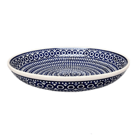 A picture of a Polish Pottery 11.75" Shallow Salad Bowl (Gothic) | M173T-13 as shown at PolishPotteryOutlet.com/products/11-75-shallow-salad-bowl-gothic-m173t-123