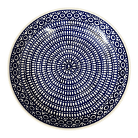 A picture of a Polish Pottery 11.75" Shallow Salad Bowl (Gothic) | M173T-13 as shown at PolishPotteryOutlet.com/products/11-75-shallow-salad-bowl-gothic-m173t-123