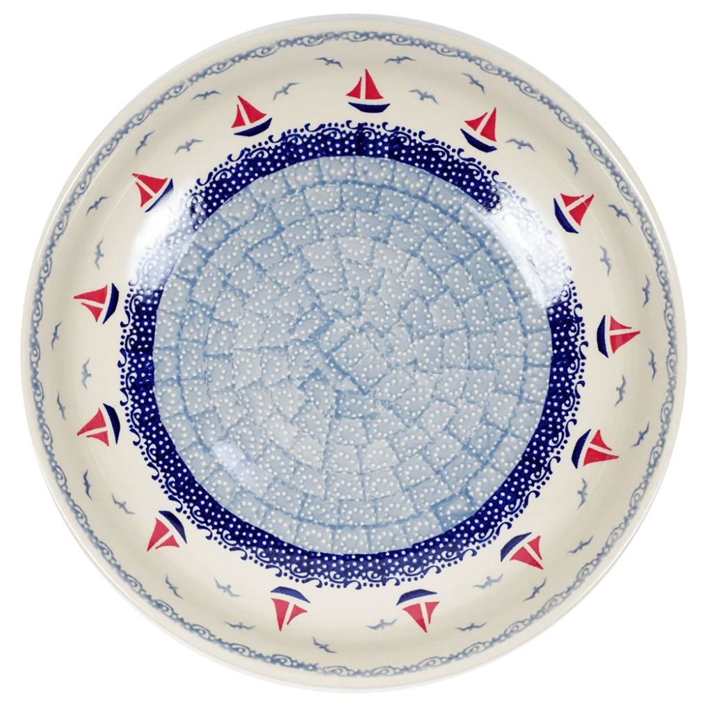 Bowl, Round, Shallow, Salad, 11.75" in "Smooth Seas" by Manufaktura | M173T-DPML