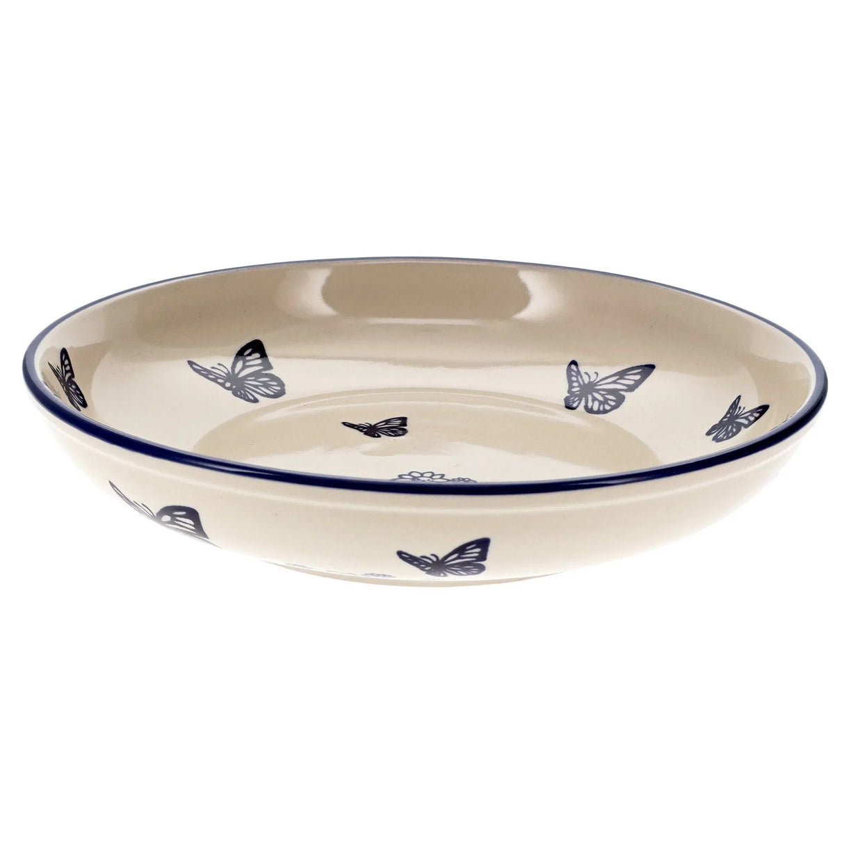 Bowl, Round, Shallow, Salad, 11.75" in "Butterfly Garden" by Manufaktura | M173T-MOT1