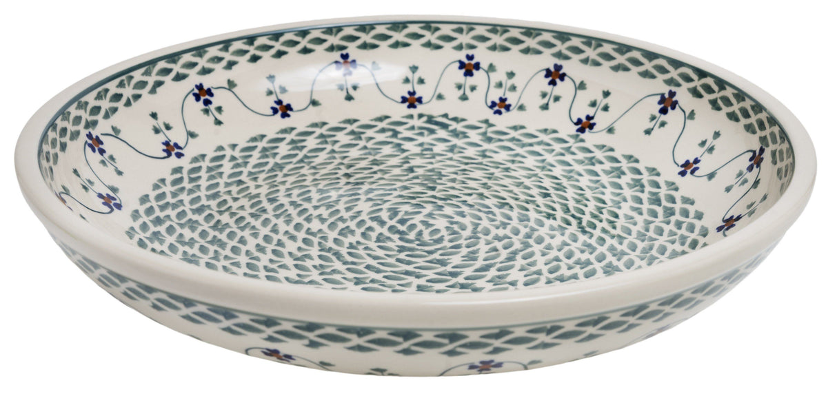 Bowl, Round, Shallow, Salad, 11.75" in "Woven Pansies" by Manufaktura | M173T-RV