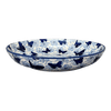 Polish Pottery 11.75" Shallow Salad Bowl (Blue Butterfly) | M173U-AS58 at PolishPotteryOutlet.com