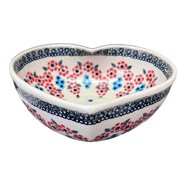 Large Heart Bowl (Floral Symmetry) M189TDH18 The Polish Pottery Outlet