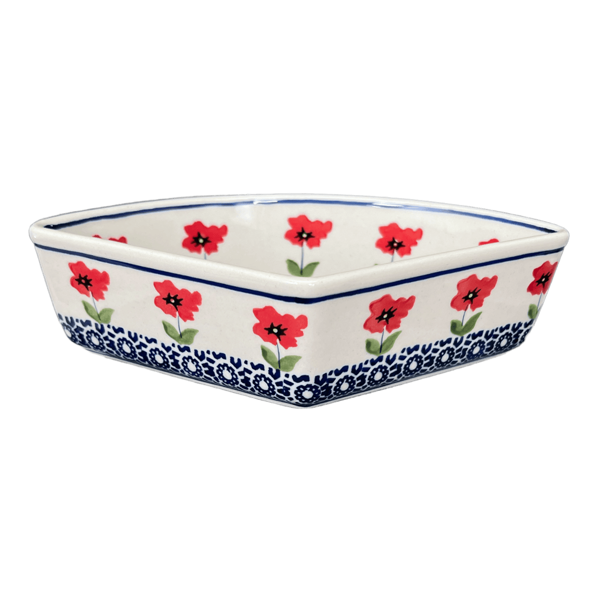 Bowl, Wedge-Shaped, 5" x 8.5" in "Poppy Garden" by Manufaktura | M048T-EJ01