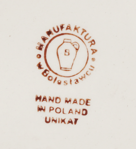 Polish Pottery 8.5" Salad Plate (Sky Blue Border) | T134U-MS04 Additional Image at PolishPotteryOutlet.com