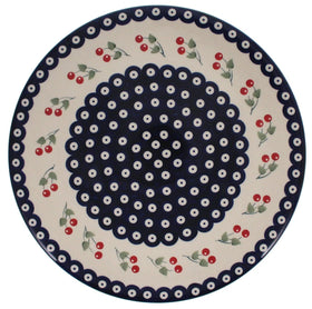 Polish Pottery Chip and Dip Platter (Cherry Dot) | N007T-70WI Additional Image at PolishPotteryOutlet.com