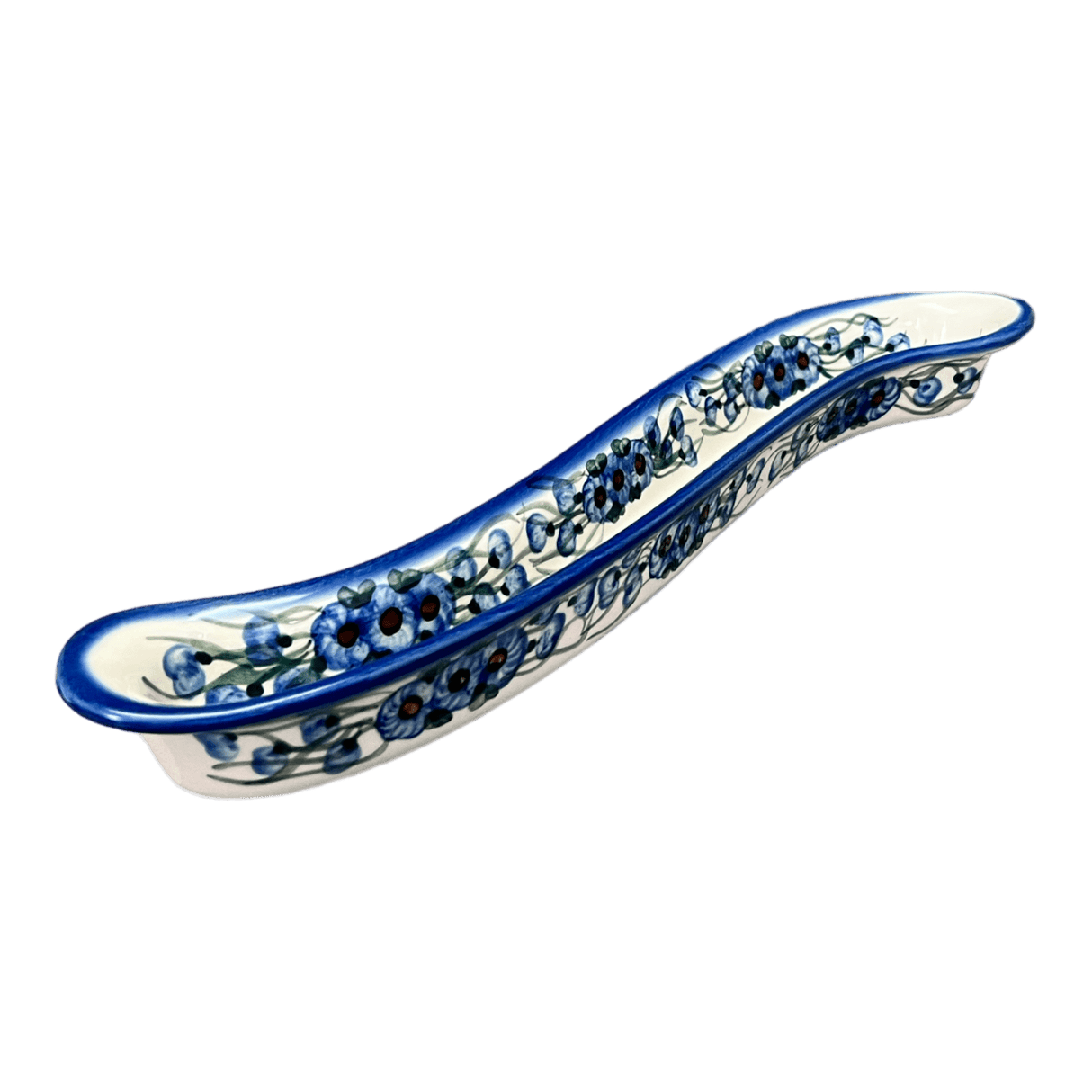 Olive Boat, Curved, 13" x 1.75" in "Bountiful Blue" by Andy | NDA132-36