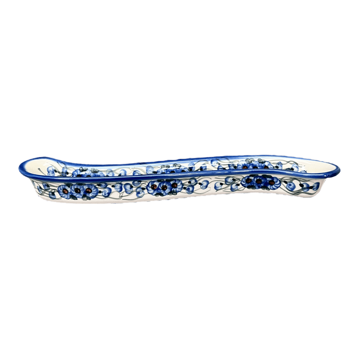 Olive Boat, Curved, 13" x 1.75" in "Bountiful Blue" by Andy | NDA132-36