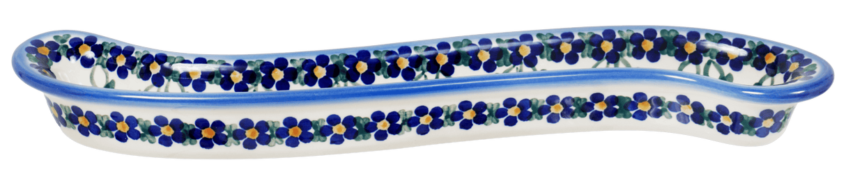 Olive Boat, Curved, 13" x 1.75" in "Blue Lattice" by Andy | NDA132-6