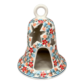 Polish Pottery Large Bell Luminary (Meadow in Bloom) | NDA138-A54 Additional Image at PolishPotteryOutlet.com