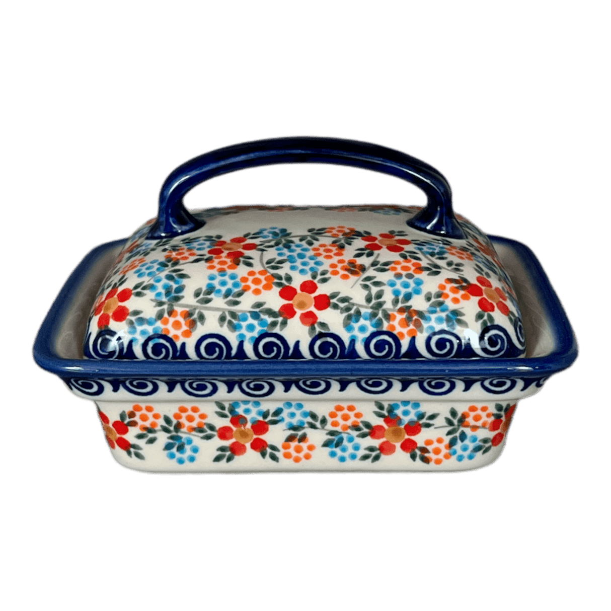 Butter Dish, 5.5" x 4.75" in "Meadow in Bloom" by Andy | NDA14-A54